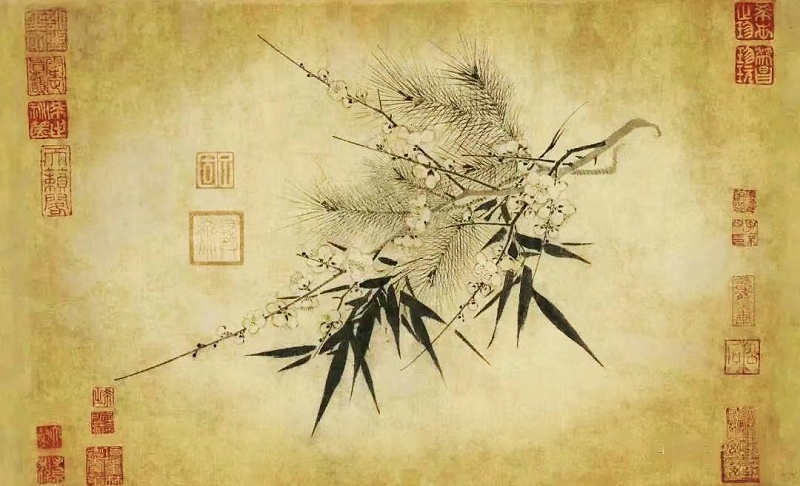 南宋 趙孟堅(jiān) 歲寒三友圖